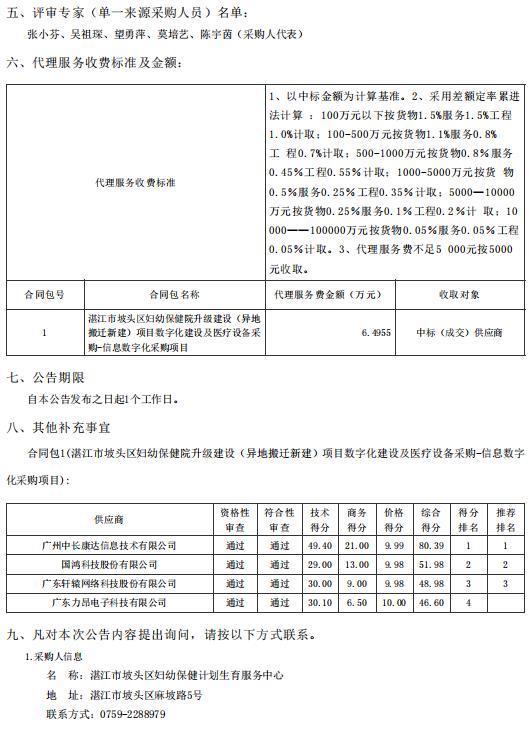 湛江市坡頭區(qū)婦幼保健院升級(jí)建設(shè)（異地搬遷新建）項(xiàng)目數(shù)字化建設(shè)及醫(yī)療設(shè)備采購(gòu)-信息數(shù)字化采購(gòu)項(xiàng)目【項(xiàng)目編號(hào)：ZDZJ22-Z21080】結(jié)果公告(圖2)